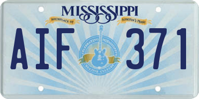MS license plate AIF371