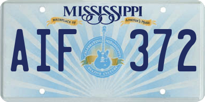MS license plate AIF372