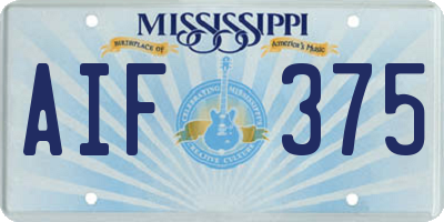 MS license plate AIF375