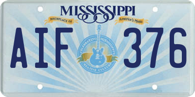 MS license plate AIF376