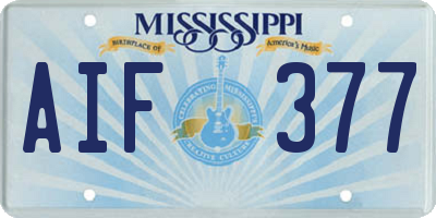 MS license plate AIF377