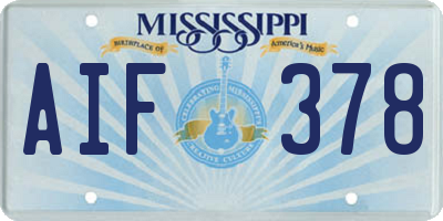 MS license plate AIF378