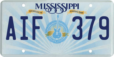 MS license plate AIF379