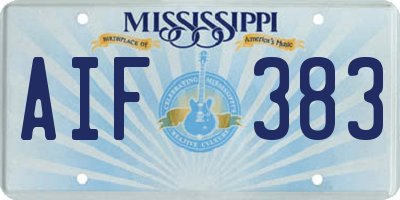 MS license plate AIF383