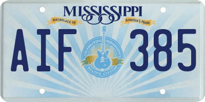 MS license plate AIF385