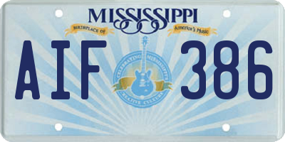 MS license plate AIF386