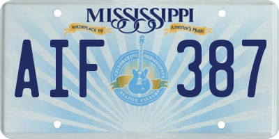 MS license plate AIF387