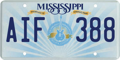 MS license plate AIF388