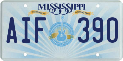 MS license plate AIF390