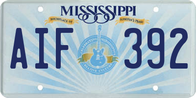 MS license plate AIF392