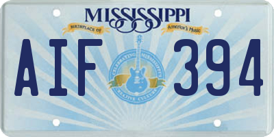 MS license plate AIF394