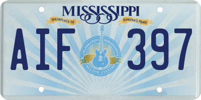 MS license plate AIF397