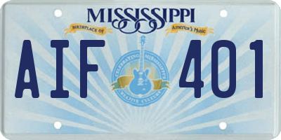 MS license plate AIF401