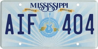 MS license plate AIF404