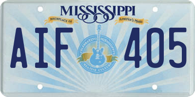 MS license plate AIF405