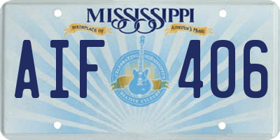 MS license plate AIF406