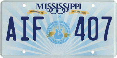 MS license plate AIF407