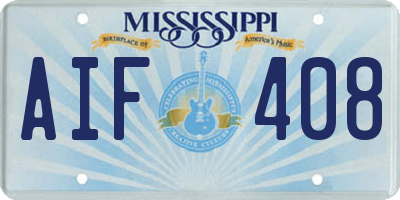 MS license plate AIF408