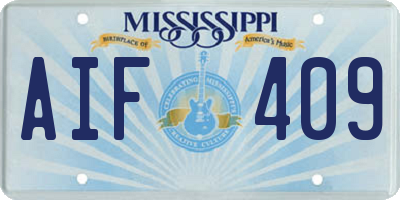 MS license plate AIF409