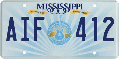 MS license plate AIF412