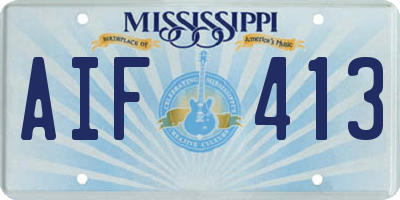 MS license plate AIF413