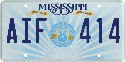 MS license plate AIF414