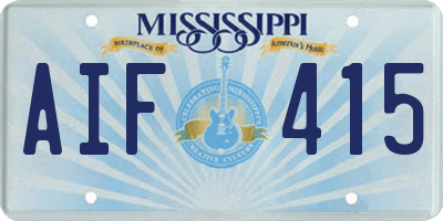 MS license plate AIF415
