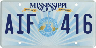 MS license plate AIF416