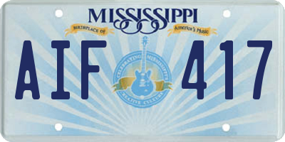 MS license plate AIF417