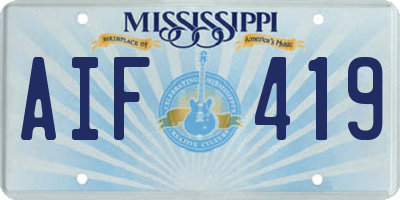 MS license plate AIF419