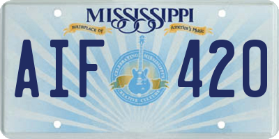 MS license plate AIF420