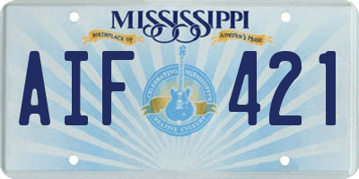 MS license plate AIF421