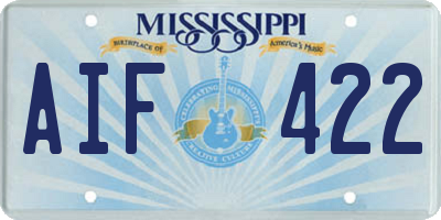 MS license plate AIF422