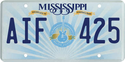 MS license plate AIF425