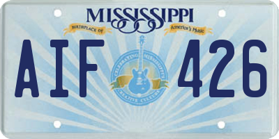 MS license plate AIF426
