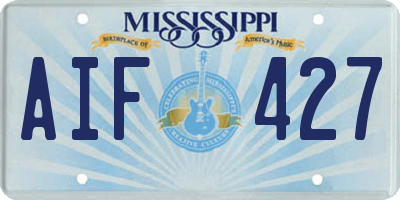 MS license plate AIF427
