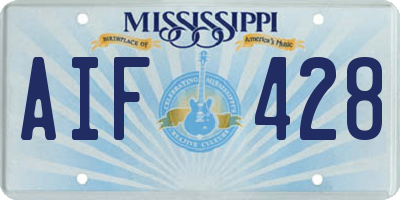 MS license plate AIF428