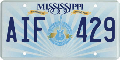 MS license plate AIF429