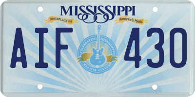 MS license plate AIF430