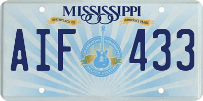 MS license plate AIF433