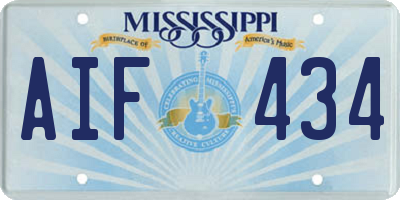 MS license plate AIF434