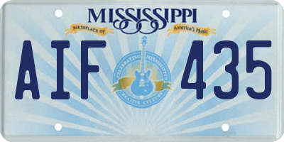 MS license plate AIF435