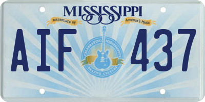 MS license plate AIF437