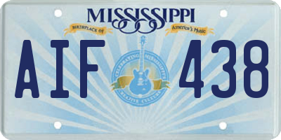 MS license plate AIF438
