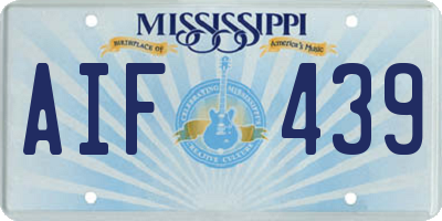 MS license plate AIF439