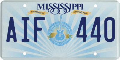 MS license plate AIF440