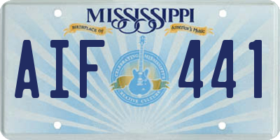 MS license plate AIF441