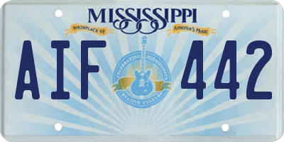 MS license plate AIF442