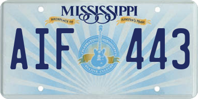 MS license plate AIF443