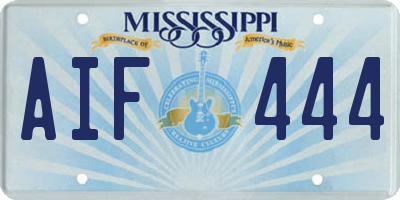 MS license plate AIF444